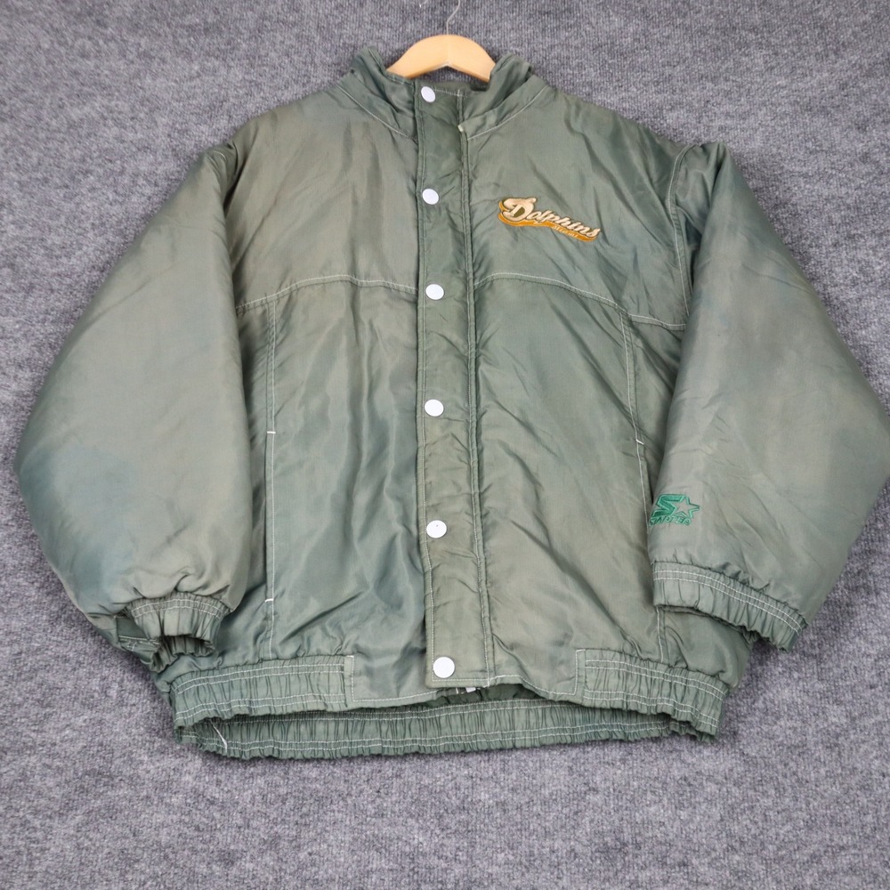 Miami‎ Dolphins Starter Jacket Men's Medium Puffer Green NFL Football